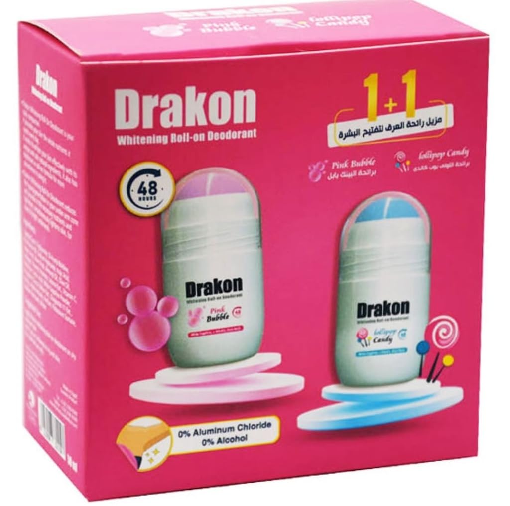 Drakon Roll-On Deodrant Pink Bubble + Lollipop Candy  (1+1) Promo Pack