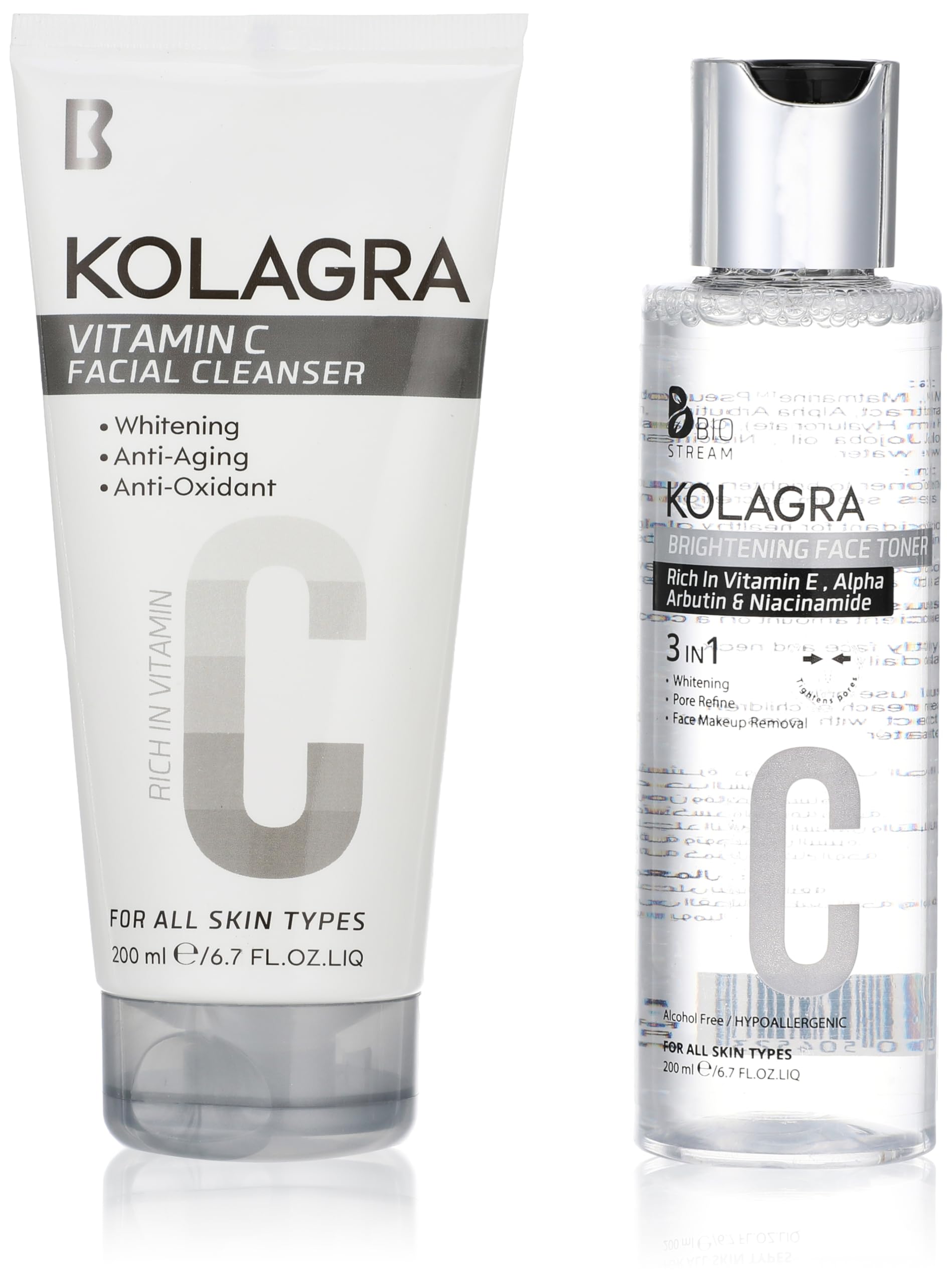 Kolagra Promo Pack (Vitamin C Facial Wash 200ML + Brightening Toner 200ML)